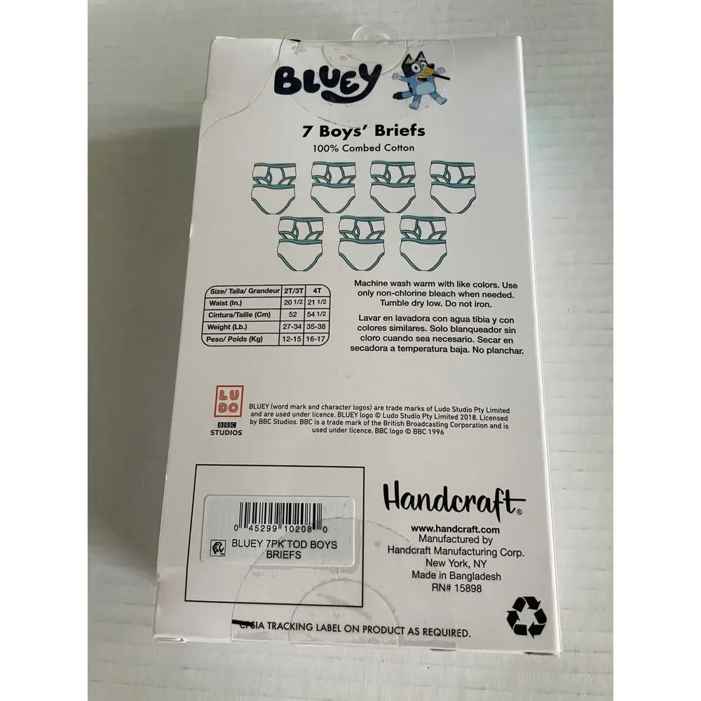 Disney Bluey 7 pack briefs underwear size 2T 3T NWT